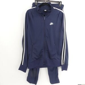 Nike Track Suit Set N98 Tribute Mens Medium Large Jacket Pants Blue White Stripe